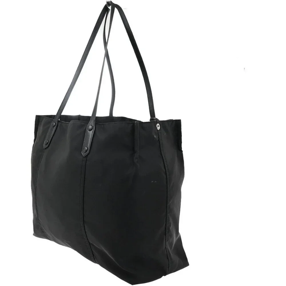 PRADA MILANO Etiquette Tote Bag Nylon Leather Black Italy 33CA290 - Picture 3 of 14